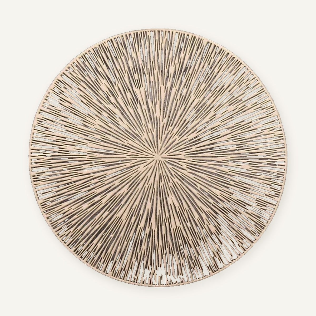 Set de table rond | Design or sur fond beige