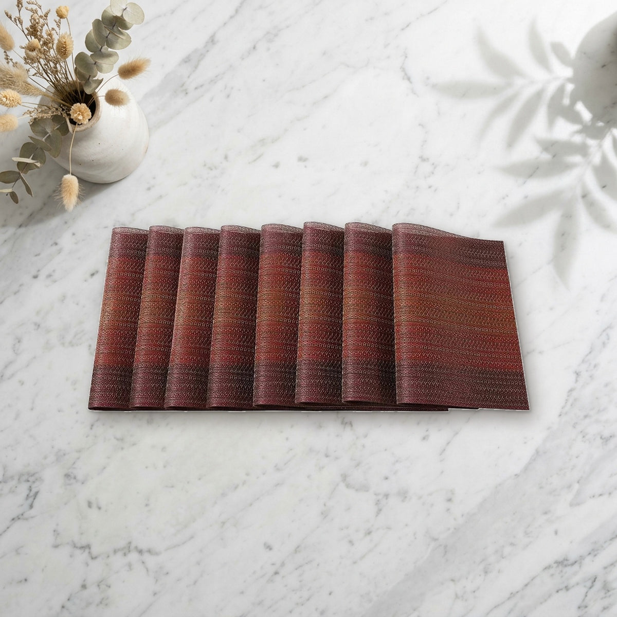 Lot de set de table plastique rouge