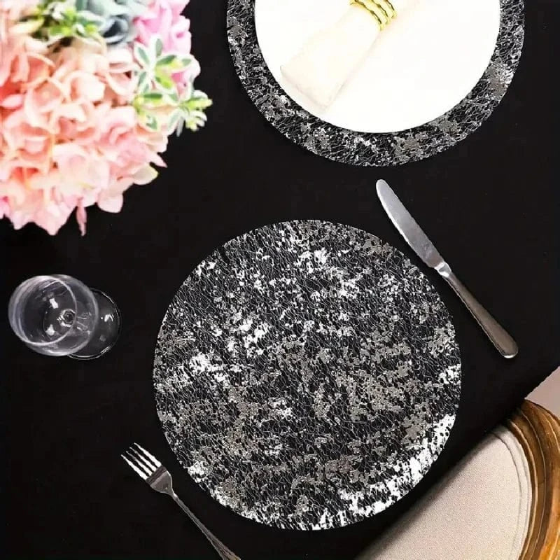 Set de table argenté rond | Joli Set de Table