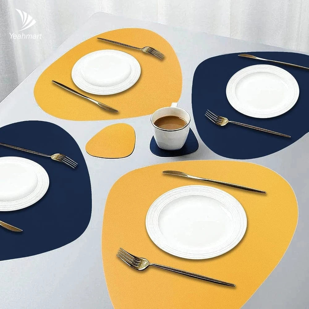 Set de table aspect cuir | Double couleur | Joli Set de Table