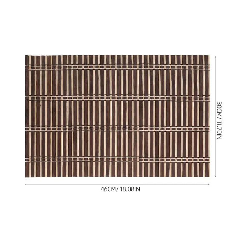 Set de table bambou rectangulaire | Style Japonais | Joli Set de Table Kaki foncé / 46x30x0.2cm