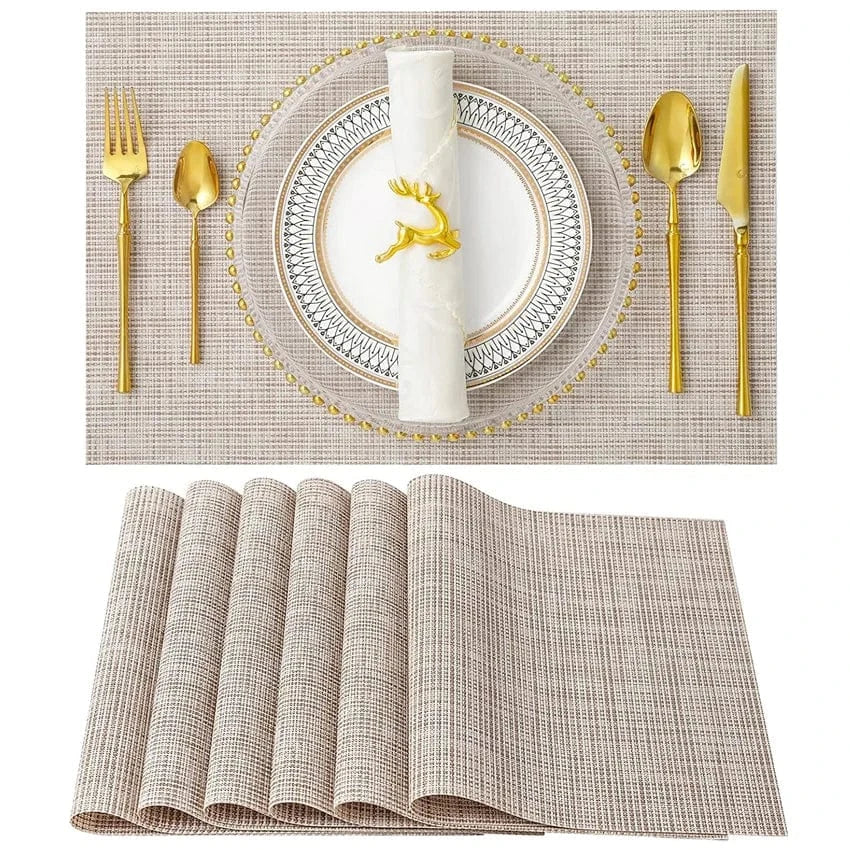 Set de table beige plastique | Luxe | Joli Set de Table A / 8pcs set