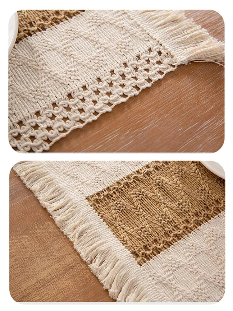 Set de table blanc noel | Motifs beiges | Joli Set de Table