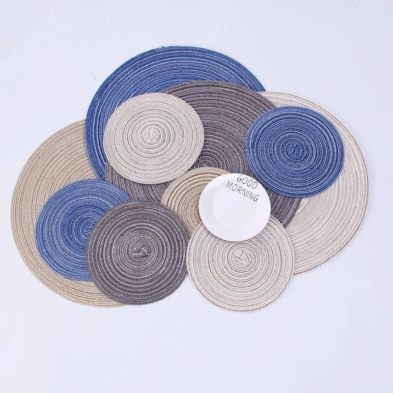 Set de table bleu rond | Joli Set de Table