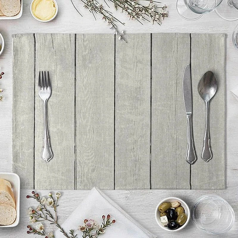Set de table bois et blanc | Imitation | Joli Set de Table 5 / 40X30cm