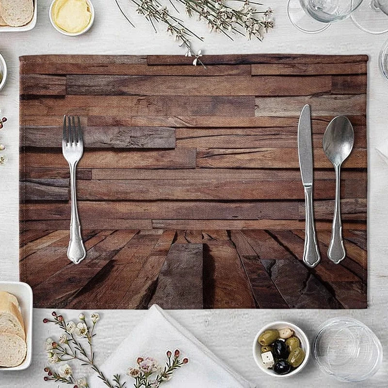 Set de table bois rectangulaire | Imitation | Joli Set de Table 10 / 40X30cm