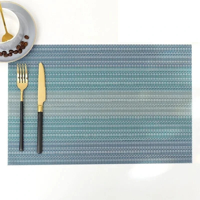 Set de table coloré design | Dégradé | Joli Set de Table E-Blue / 6PC / 30X45CM