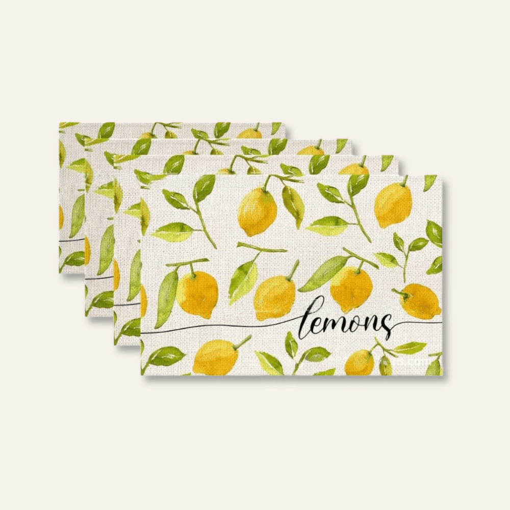 Set de table design | Lemon | Joli Set de Table Citron / 32X42cm / Lot de 4 pièces