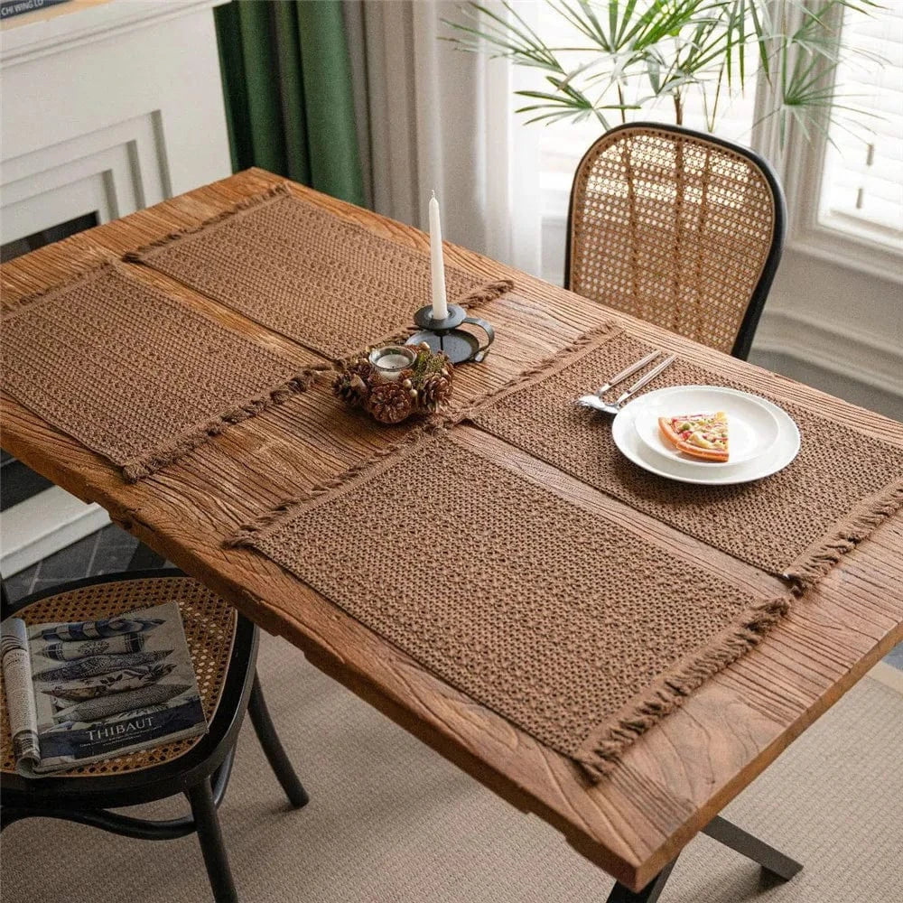 Set de table design noir | Traits blancs | Joli Set de Table 12 / 30X50cm 1pc