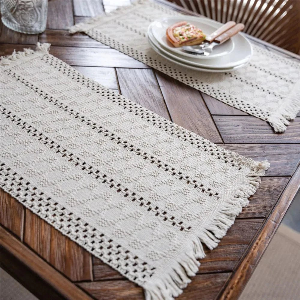 Set de table design noir | Traits blancs | Joli Set de Table 12 / 30X50cm 1pc