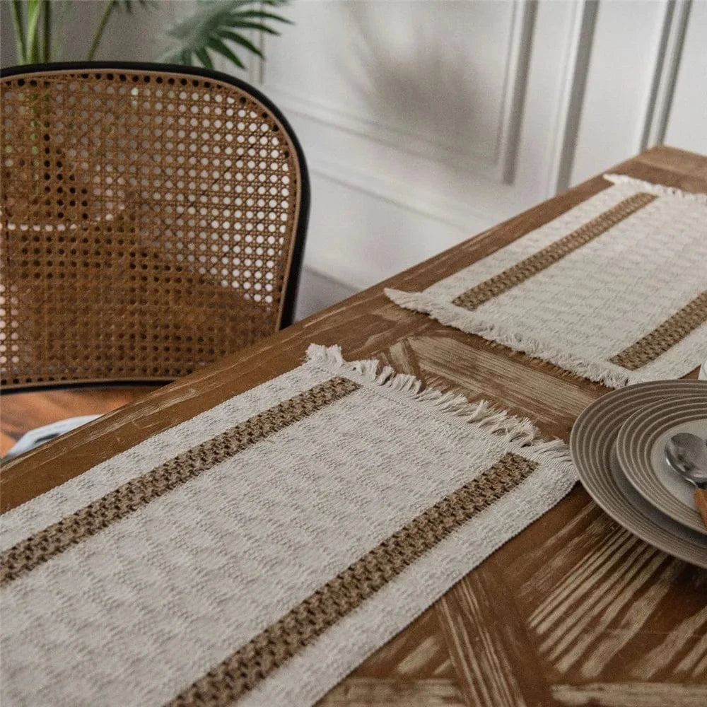Set de table design noir | Traits blancs | Joli Set de Table 12 / 30X50cm 1pc