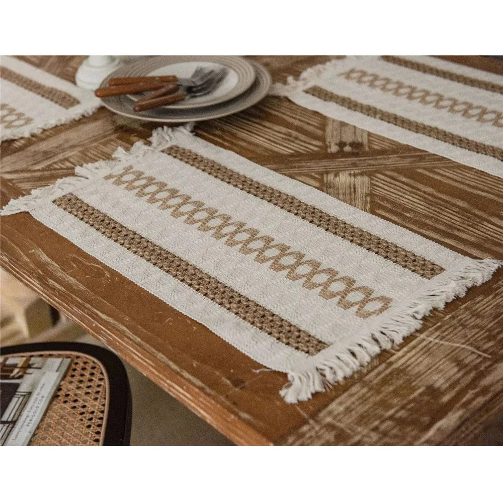 Set de table design noir | Traits blancs | Joli Set de Table 12 / 30X50cm 1pc