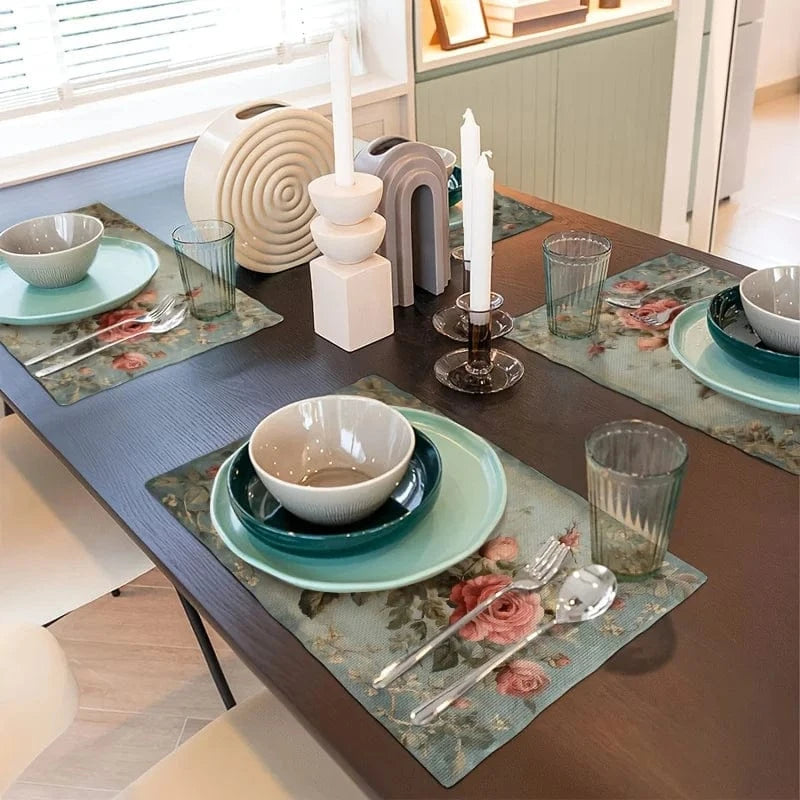 Set de table design | Trois roses | Joli Set de Table 12x18 pouces