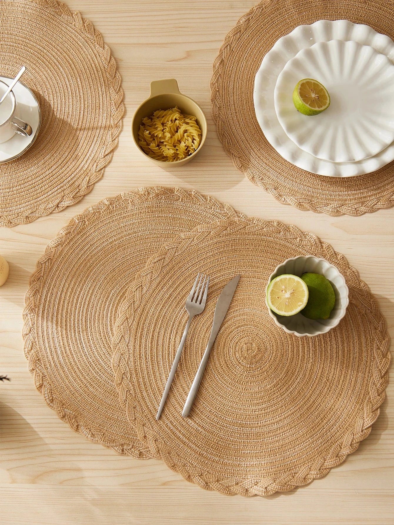 Set de table effet paille | Tresse contour | Joli Set de Table