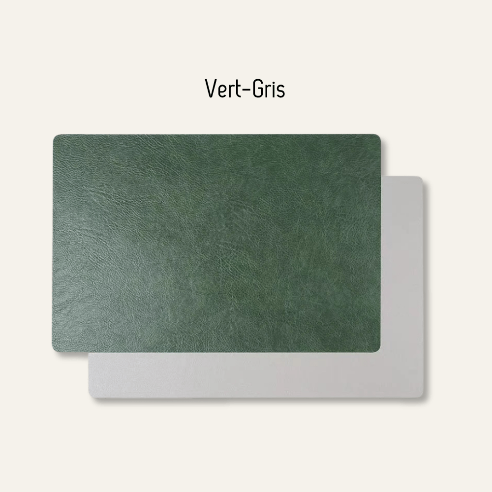 Set de table en cuir | Style classique | Joli Set de Table Vert-gris / 43x30cm / Lot de 4 pièces