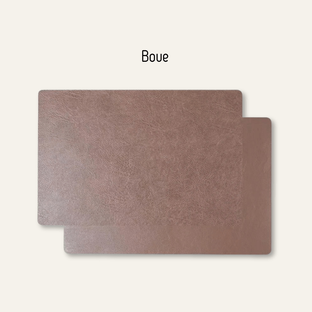 Set de table en cuir | Style classique | Joli Set de Table Boue / 43x30cm / Lot de 4 pièces