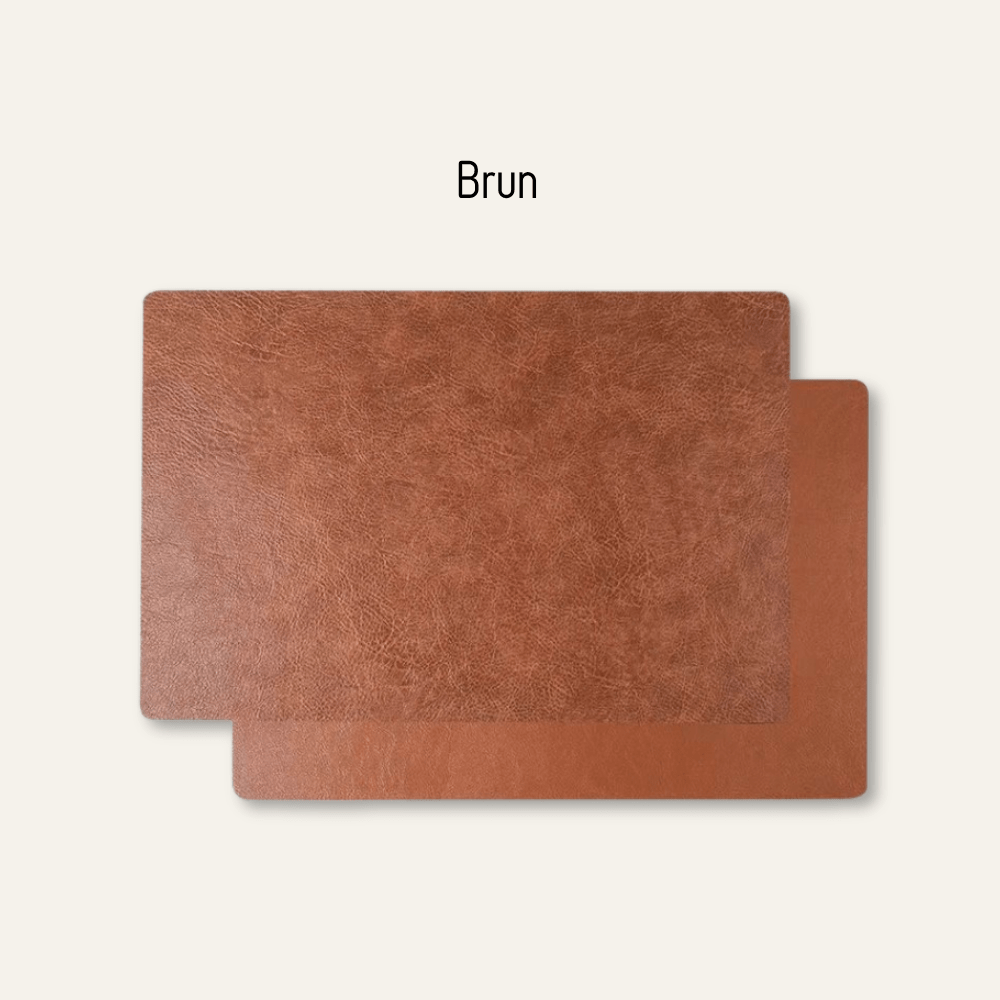 Set de table en cuir | Style classique | Joli Set de Table Brun / 43x30cm / Lot de 4 pièces