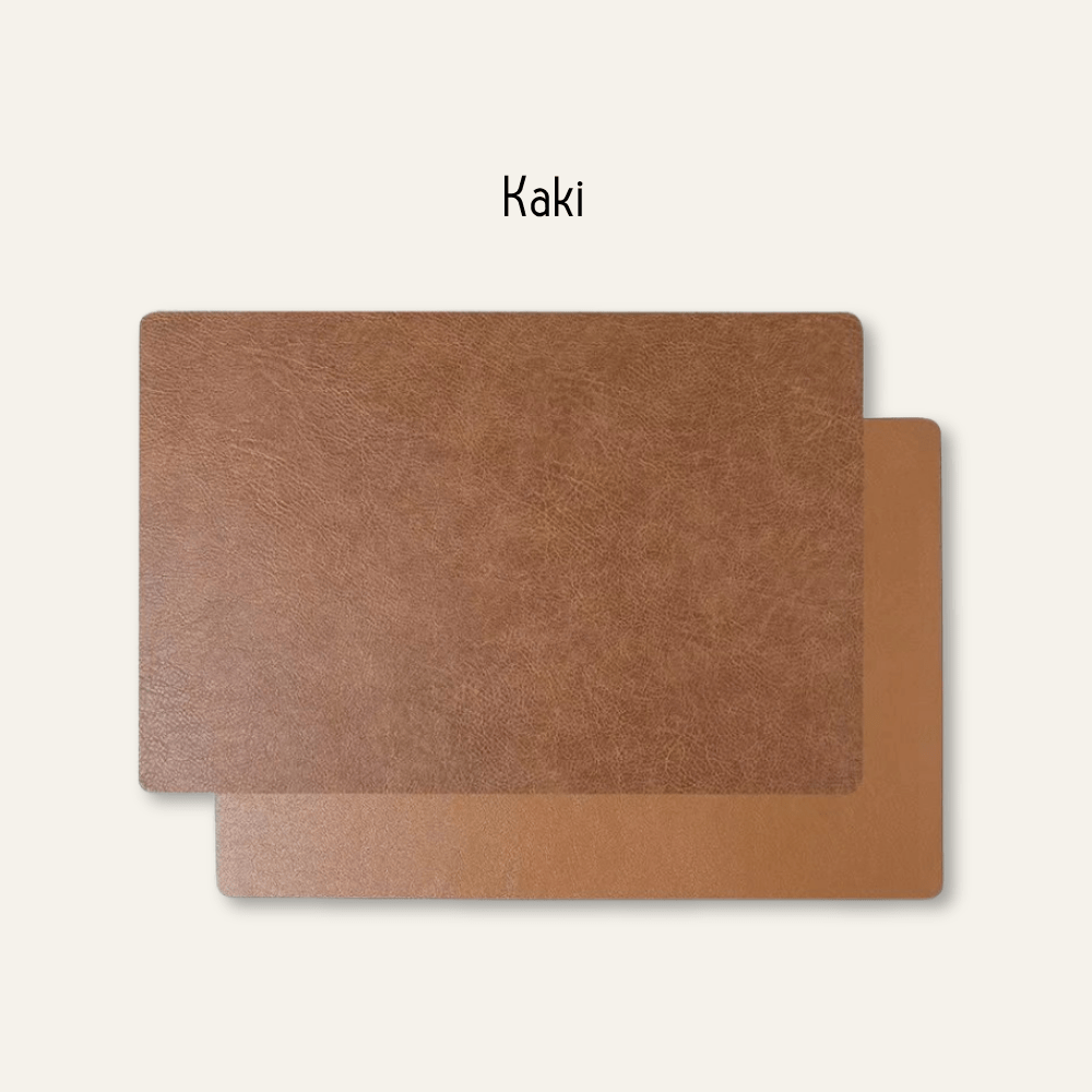 Set de table en cuir | Style classique | Joli Set de Table Kaki / 43x30cm / Lot de 4 pièces