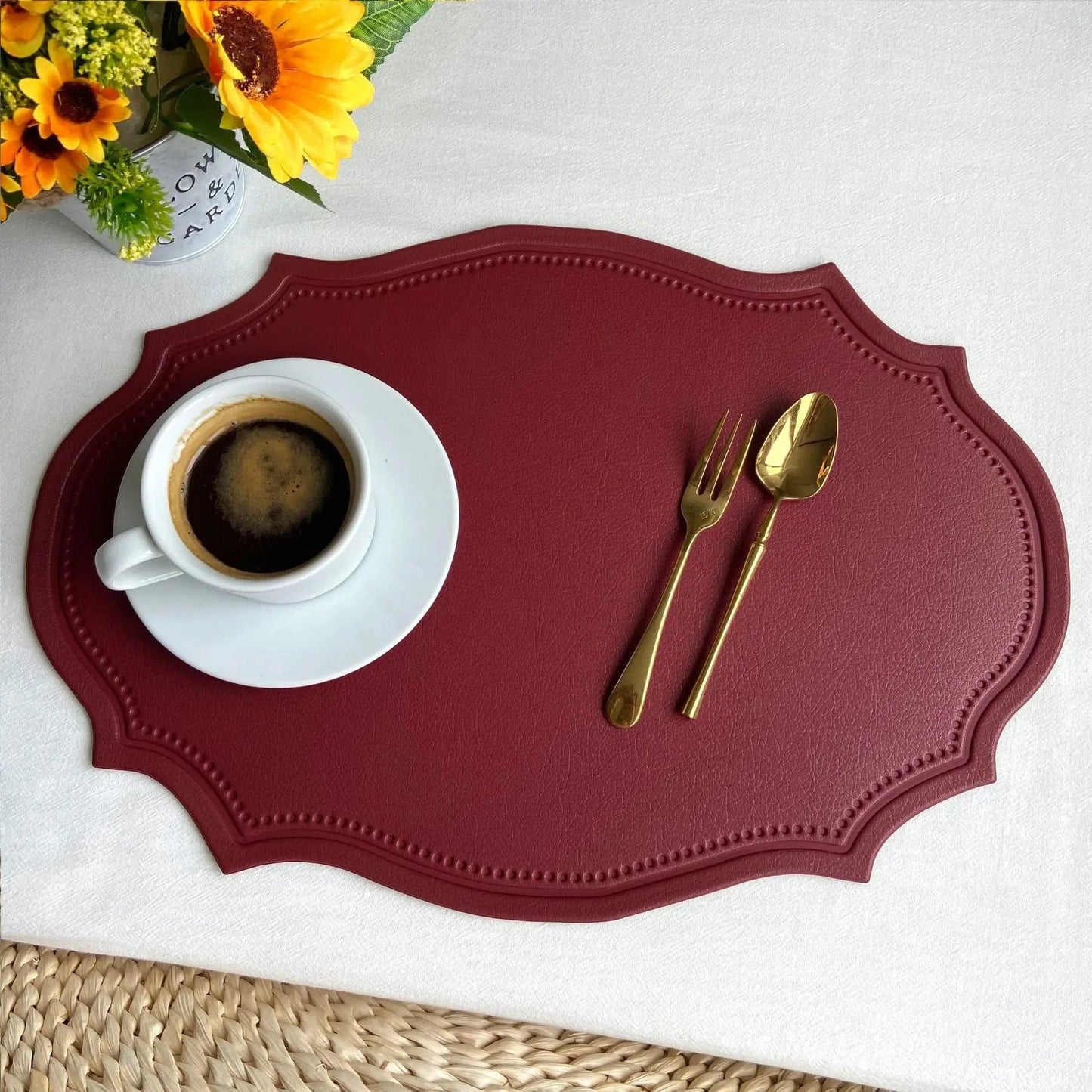 Set de table en faux cuir | Luxe | Joli Set de Table IN red / 30x43cm 1pcs