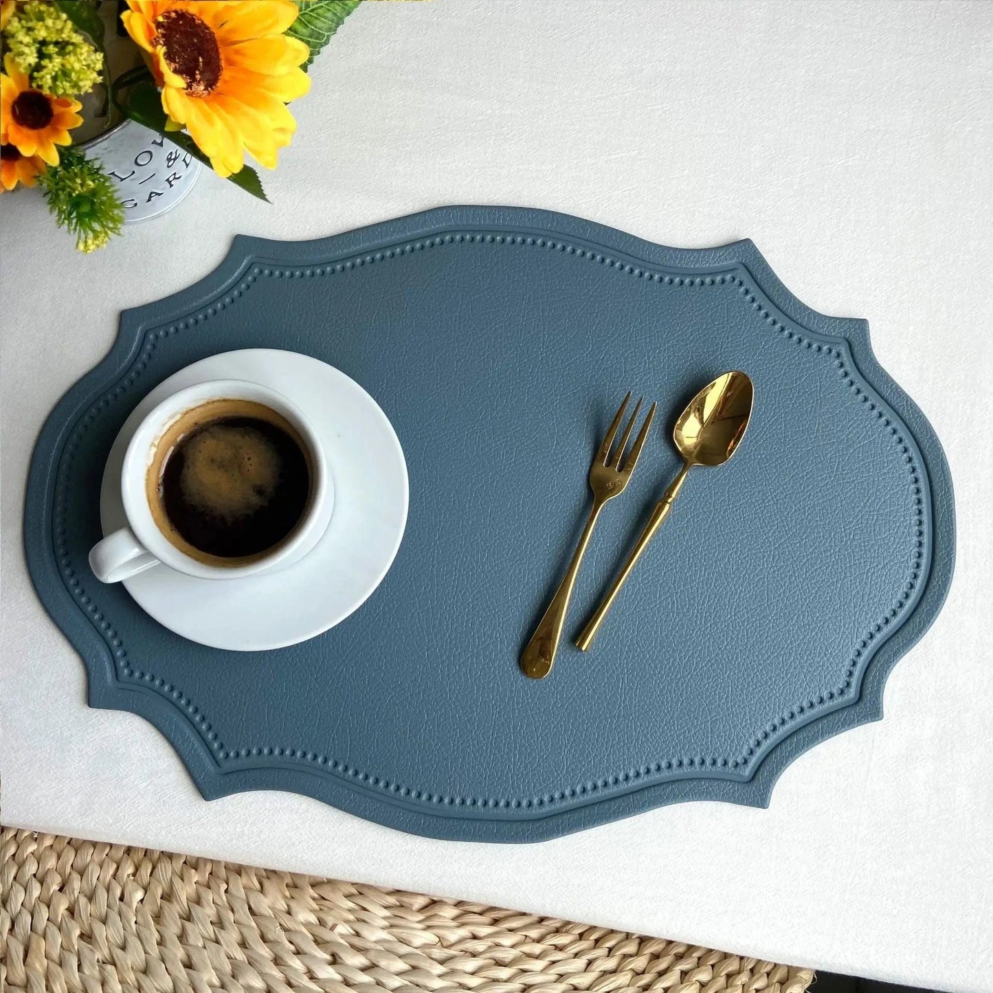 Set de table en faux cuir | Luxe | Joli Set de Table IN blue / 30x43cm 1pcs