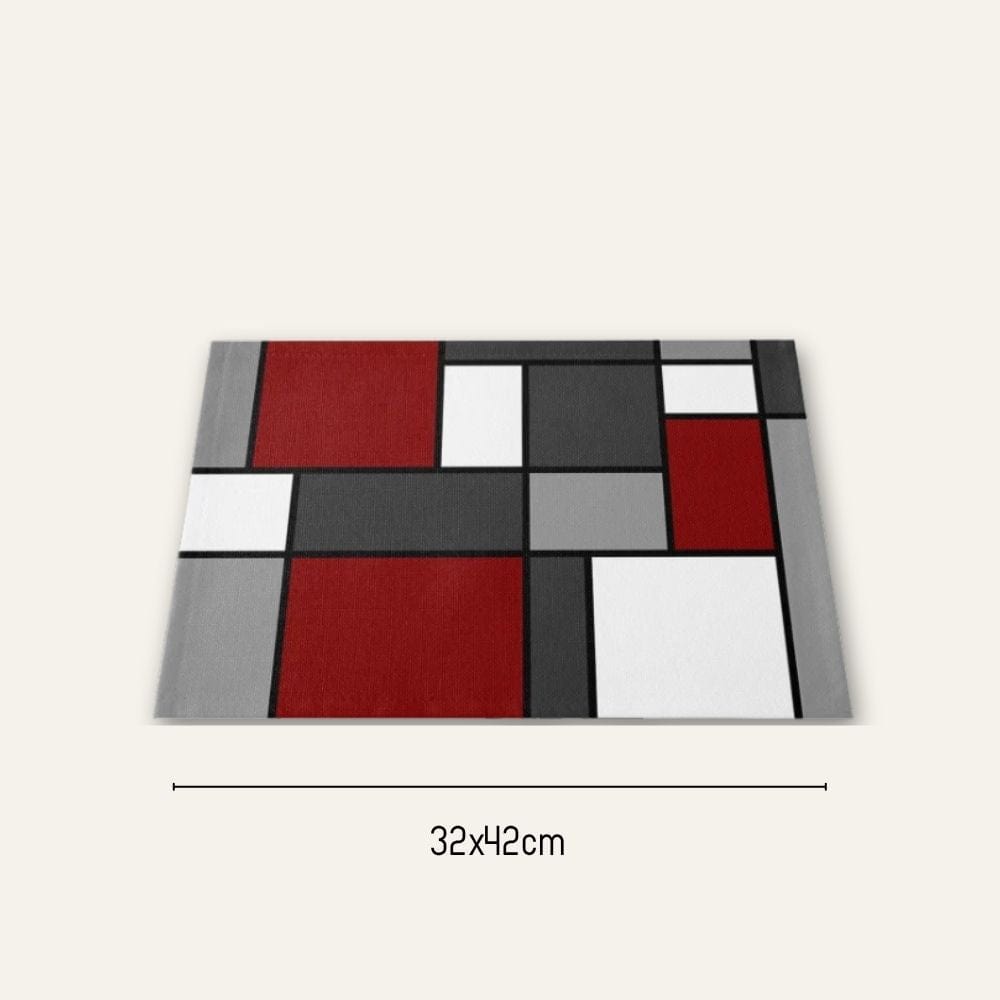 Set de table en lin de couleur | Motifs géométriques | Joli Set de Table