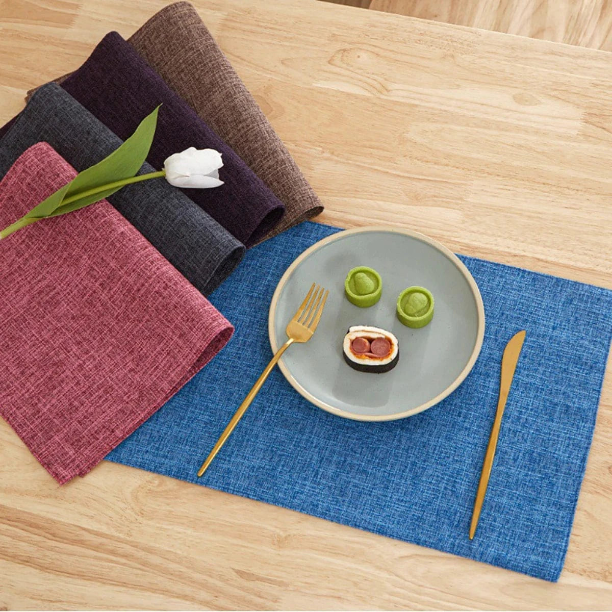 Set de table en lin de couleur uni | Occidental | Joli Set de Table