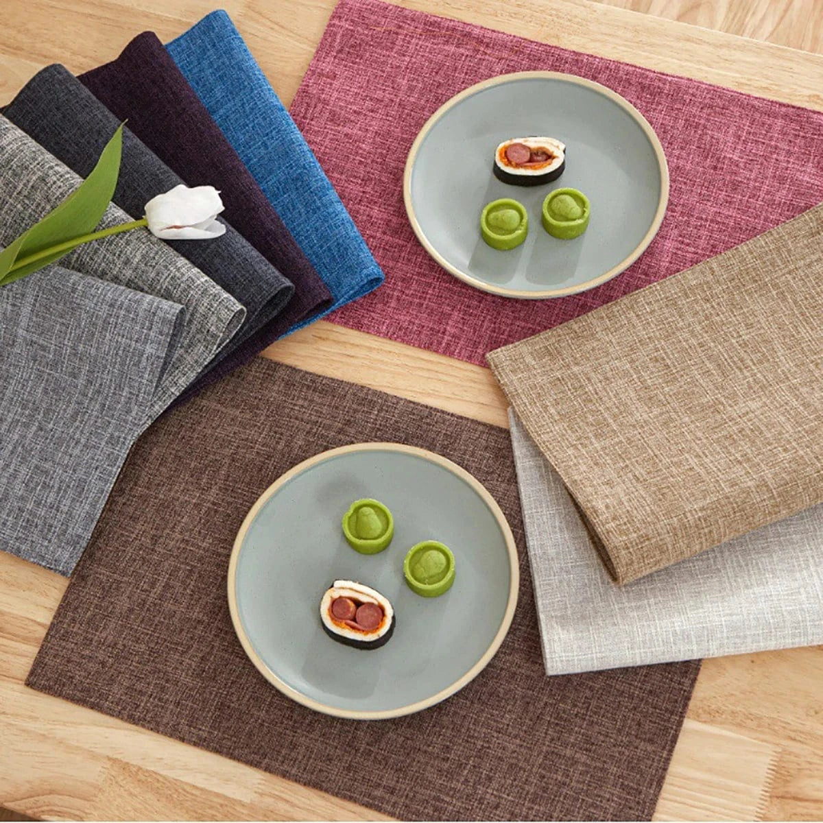 Set de table en lin de couleur uni | Occidental | Joli Set de Table