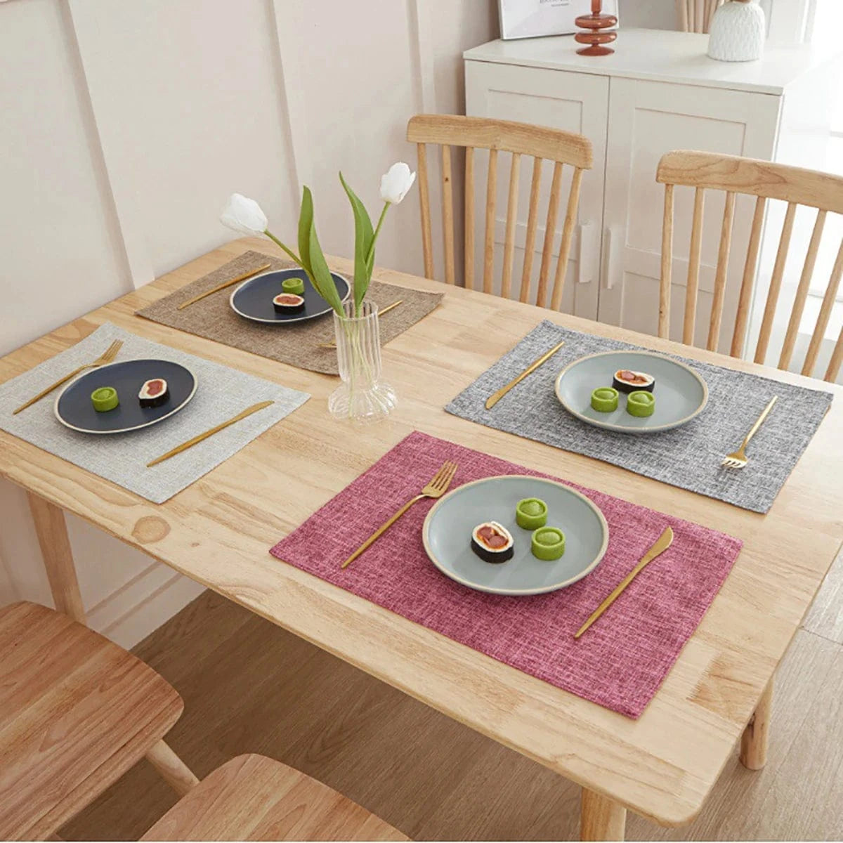 Set de table en lin de couleur uni | Occidental | Joli Set de Table