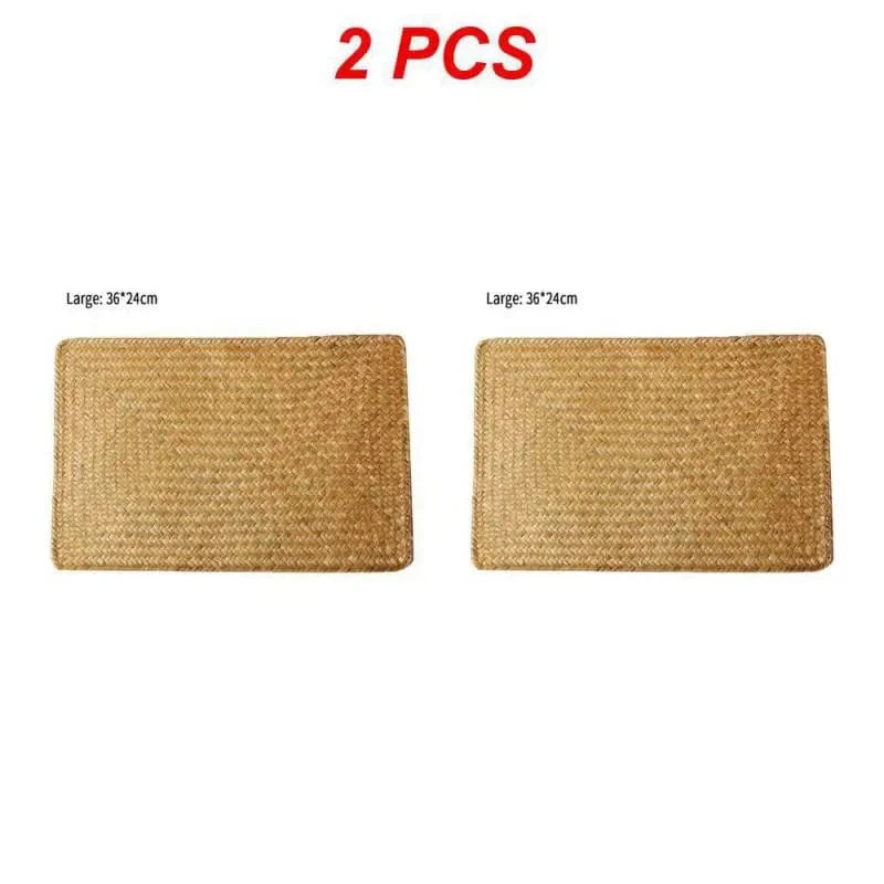 Set de table en paille rectangulaire | Tressé naturel | Joli Set de Table Style b 2 pièces / L / CHINA