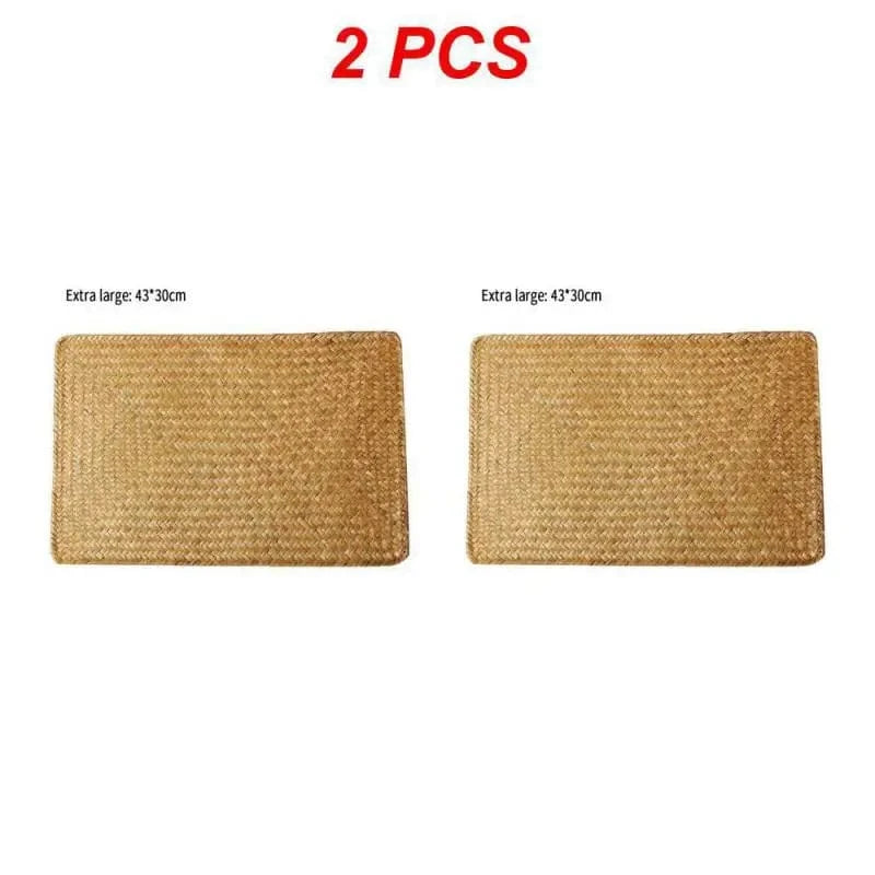 Set de table en paille rectangulaire | Tressé naturel | Joli Set de Table Style c 2 pièces / L / CHINA
