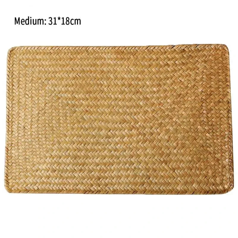 Set de table en paille rectangulaire | Tressé naturel | Joli Set de Table Moyen 29 x 19 1 pièce / L / CHINA