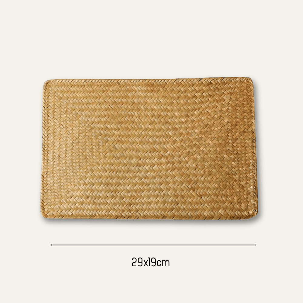Set de table en paille rectangulaire | Tressé naturel | Joli Set de Table Paille / 29x19cm