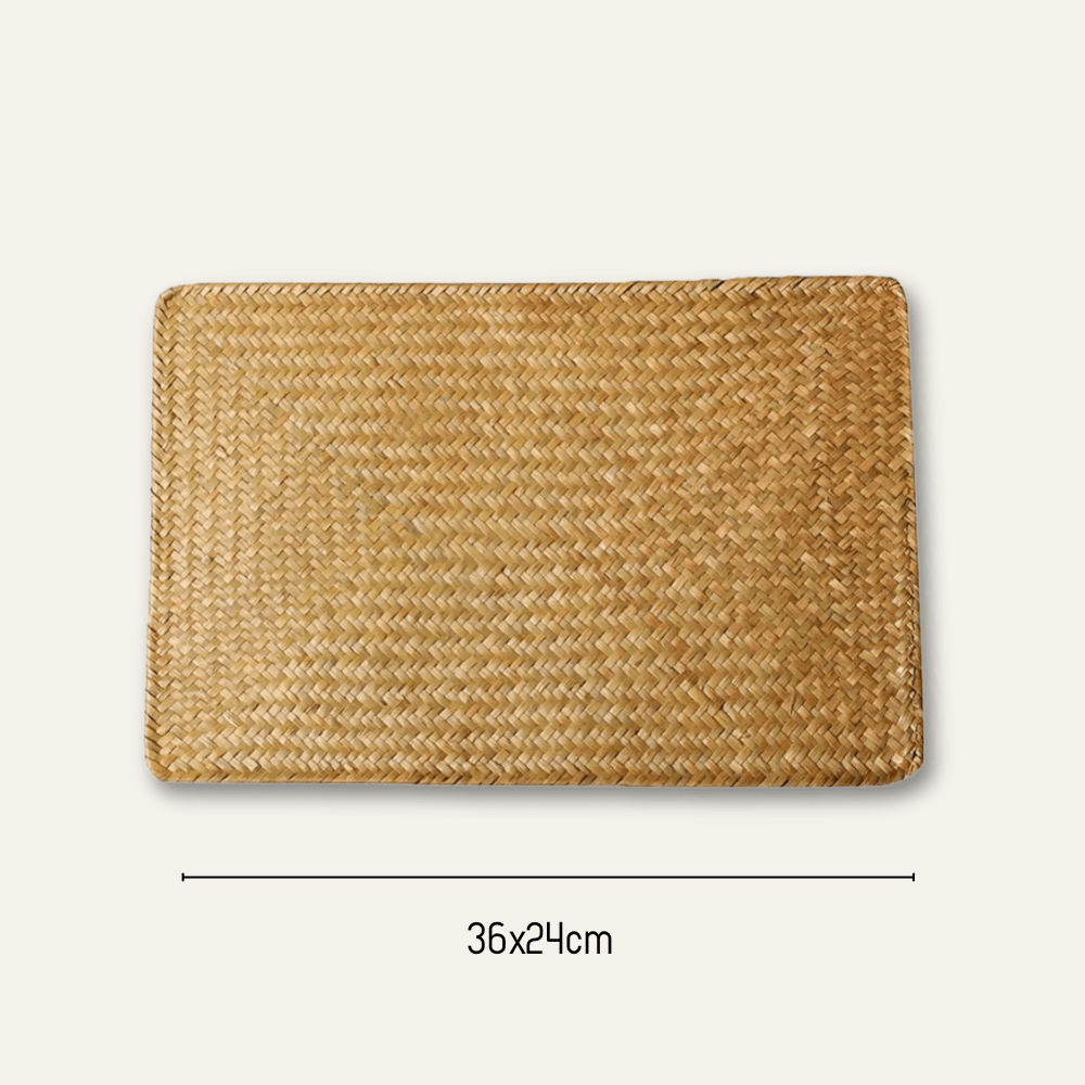 Set de table en paille rectangulaire | Tressé naturel | Joli Set de Table Paille / 36x24cm