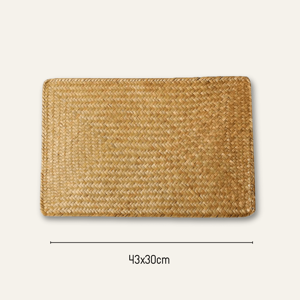 Set de table en paille rectangulaire | Tressé naturel | Joli Set de Table Paille / 43x30cm