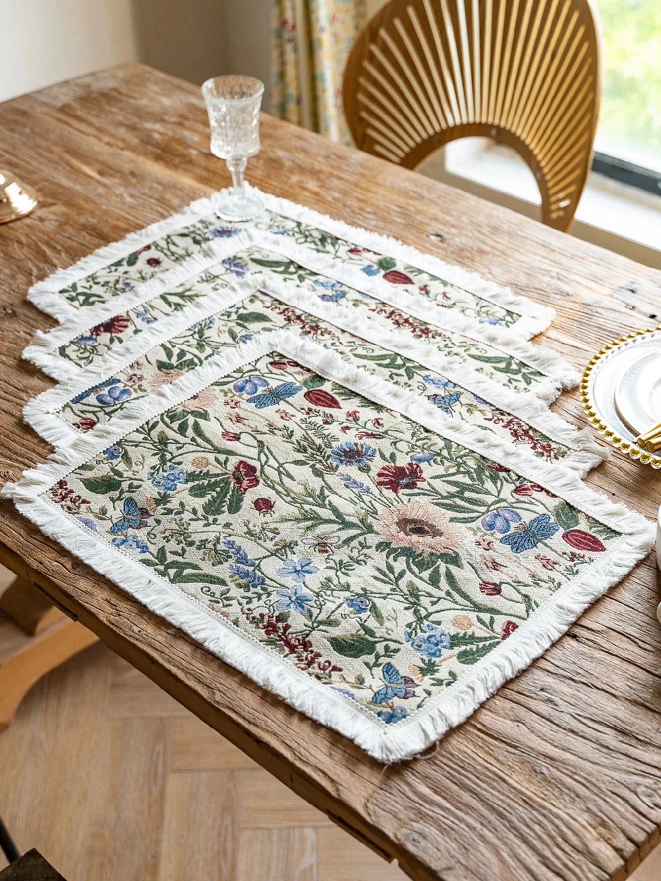 Set de table en tissu | Motif floral | Joli Set de Table Multi / 45x30cm