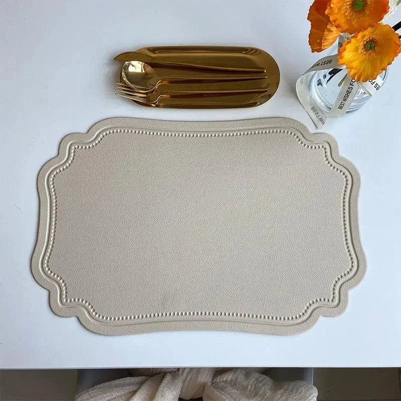Set de table faux cuir | Design | Joli Set de Table Beige / 45x30cm