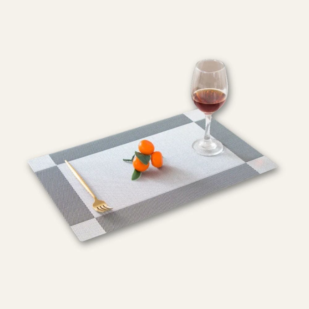 Set de table gris plastique | Dîner moderne | Joli Set de Table Gris / 30x45cm / Lot de 4 pièces