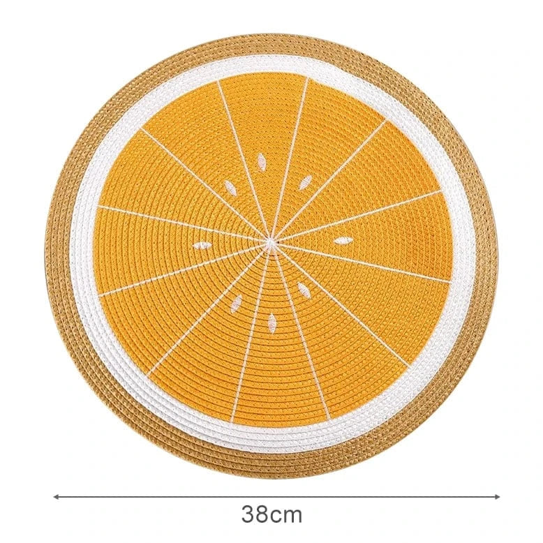 Set de table gris rond | Joli Set de Table Motif b 38cm / 4 pcs