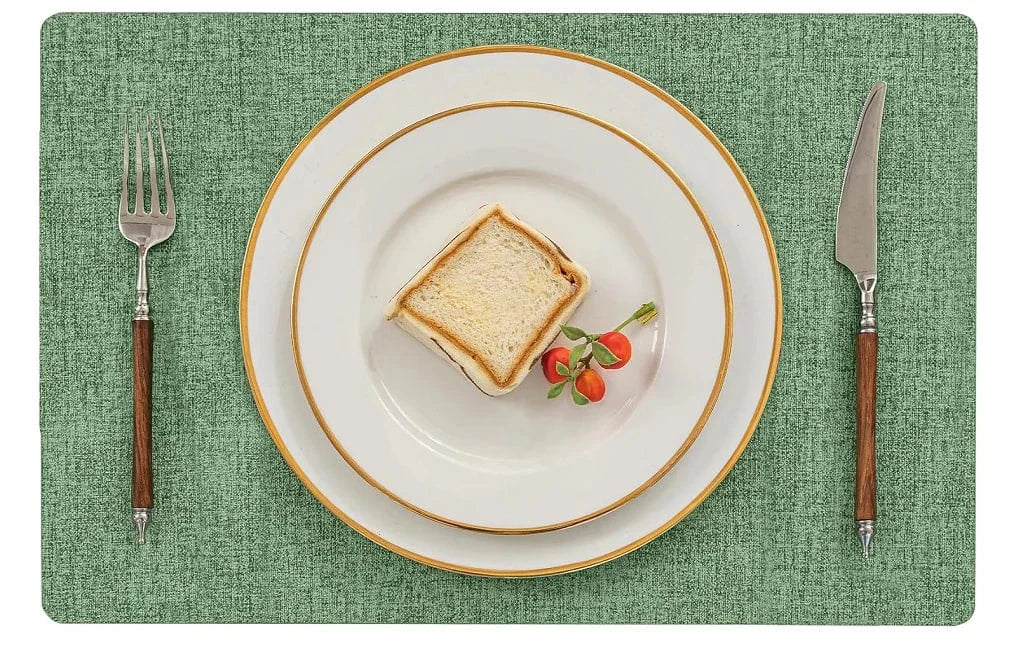 Set de table imitation cuir | Trois Couleurs | Joli Set de Table Vert / 1Pcs 43x30cm
