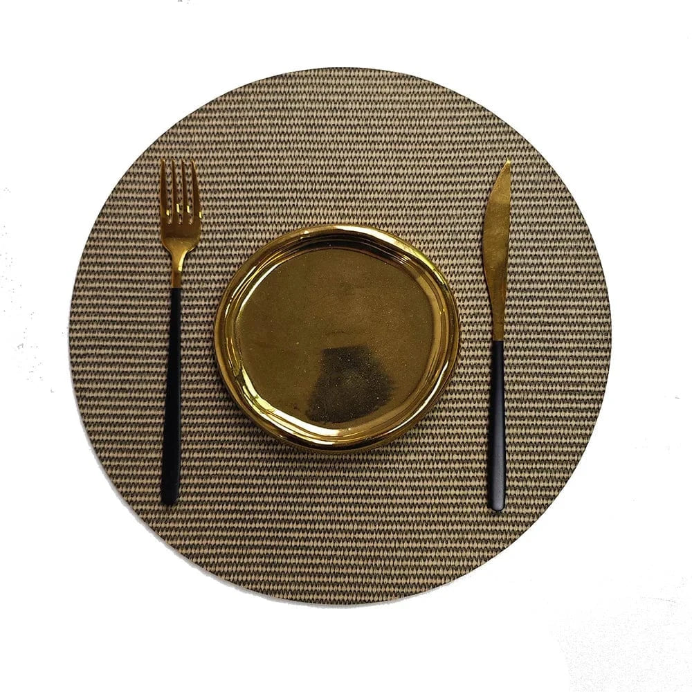 Set de table jaune rond | Joli Set de Table Café / 33cm / Rond