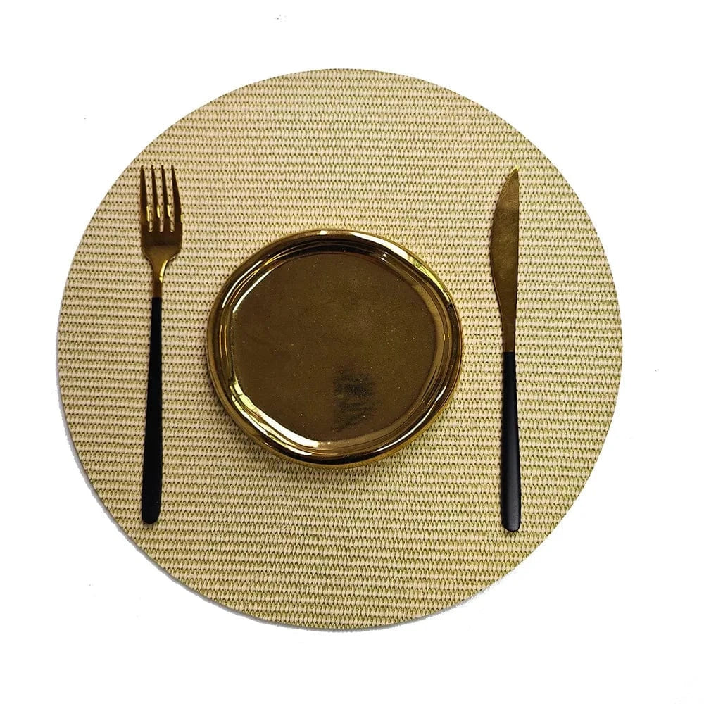 Set de table jaune rond | Joli Set de Table Vert clair / 33cm / Rond