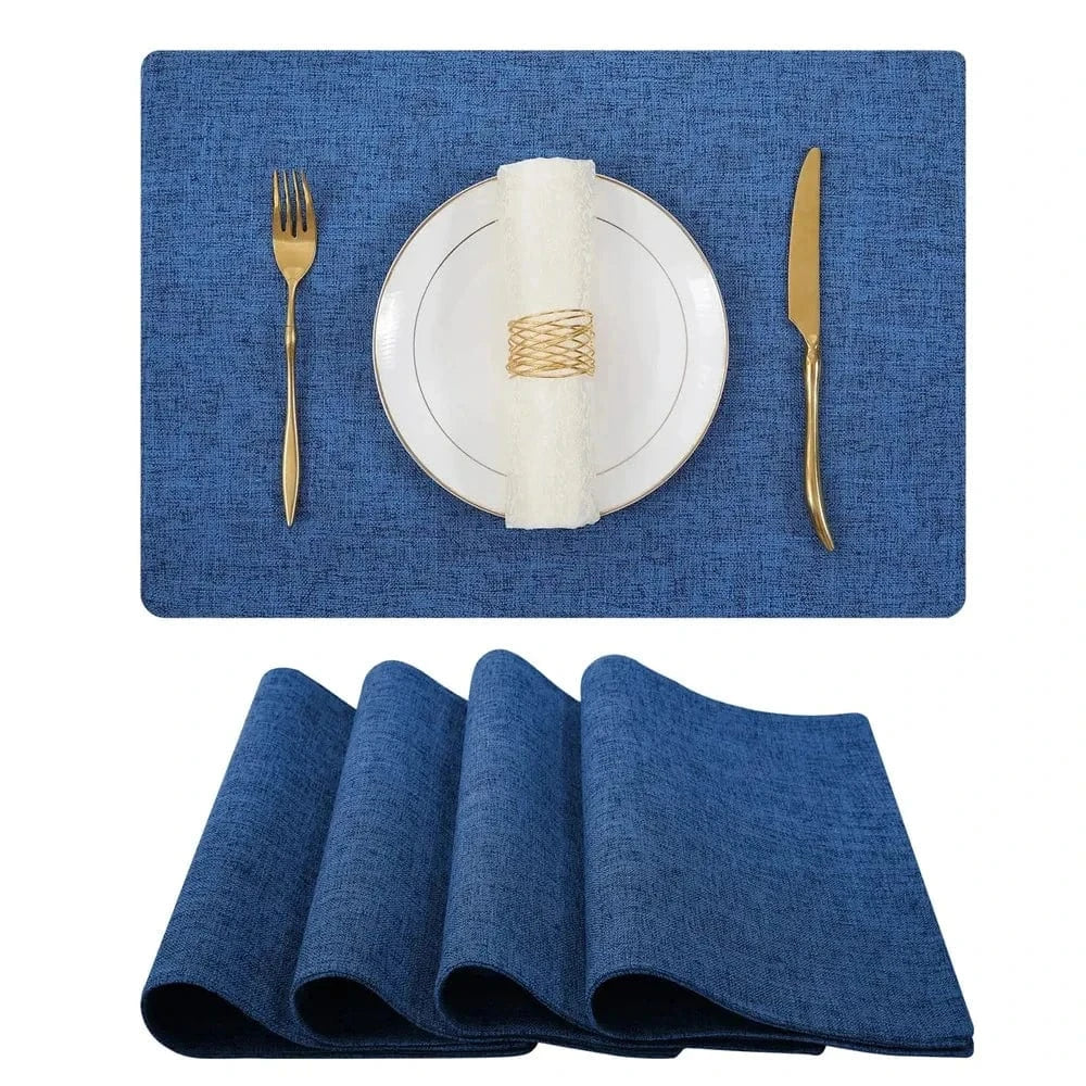 Set de table lin couleur | Nordique | Joli Set de Table Bleu / 6pcs