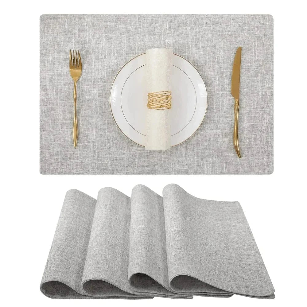 Set de table lin couleur | Nordique | Joli Set de Table Beige / 4pcs