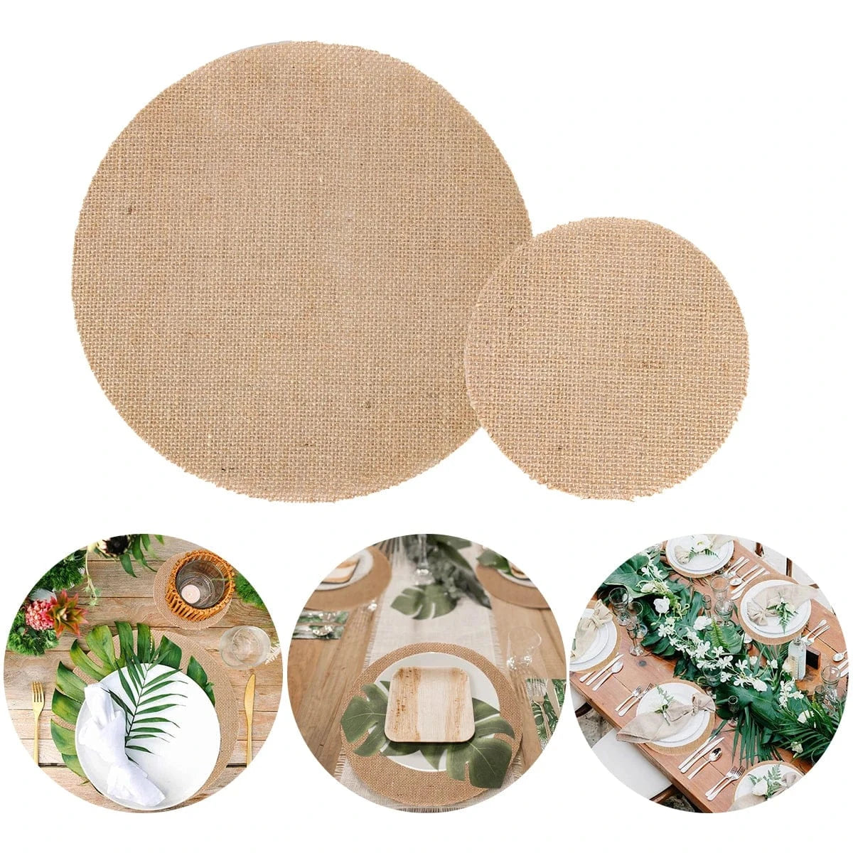 Set de table naturel rond | Joli Set de Table Style 1 / Comme affiché