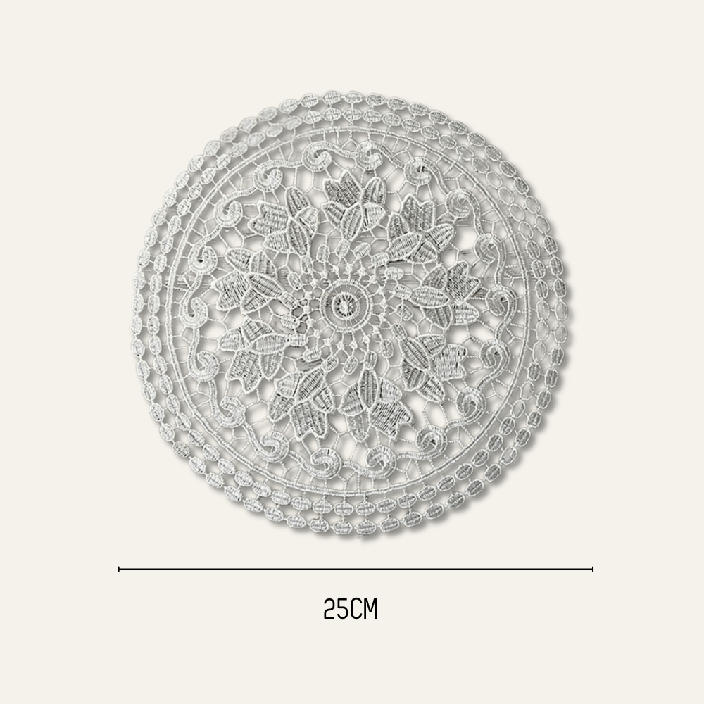 Set de table noel rond | Joli Set de Table Blanc / 25cm / Rond