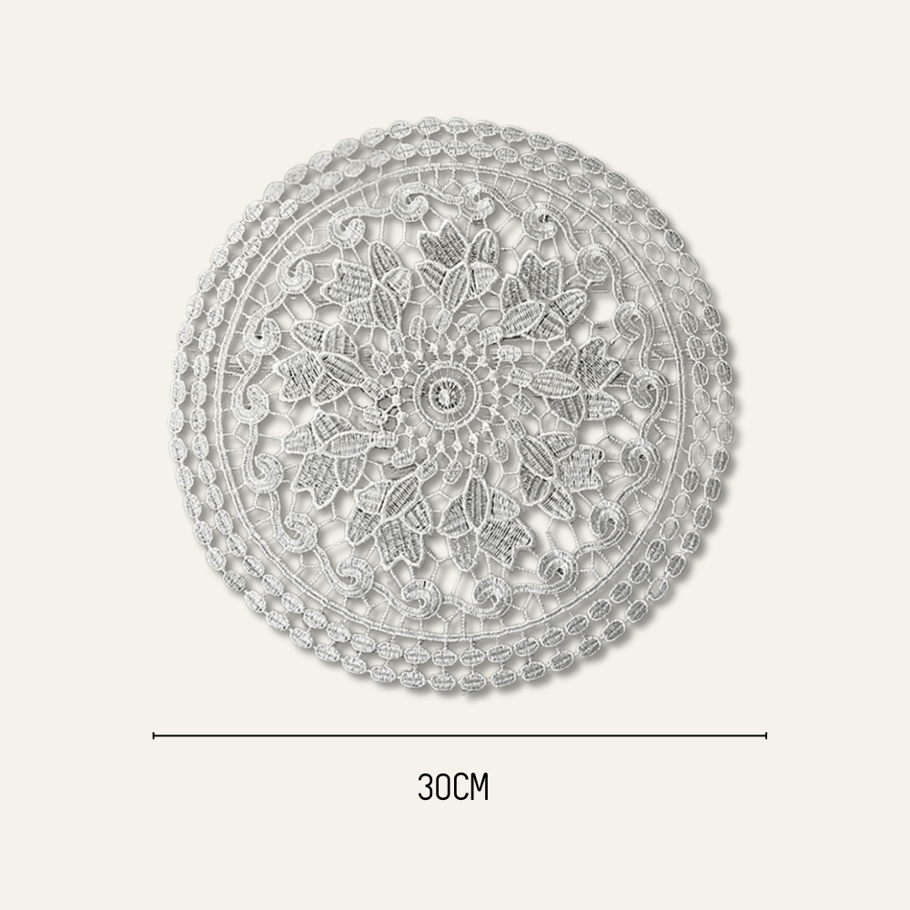Set de table noel rond | Joli Set de Table Blanc / 30cm / Rond