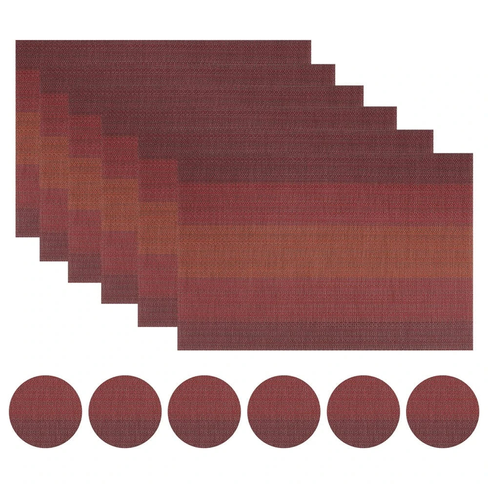 Set de table noir rectangulaire | Moderne | Joli Set de Table Rouge / 30x45cm