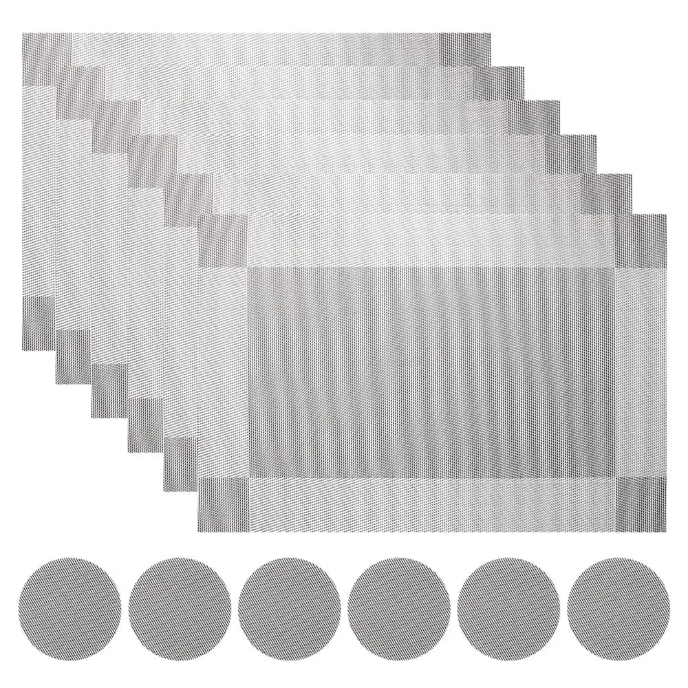 Set de table noir rectangulaire | Moderne | Joli Set de Table Gris argenté / 30x45cm