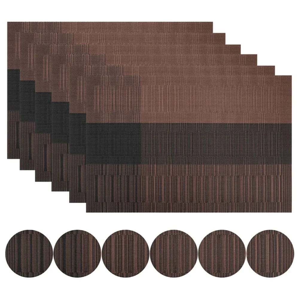 Set de table noir rectangulaire | Moderne | Joli Set de Table Café / 30x45cm