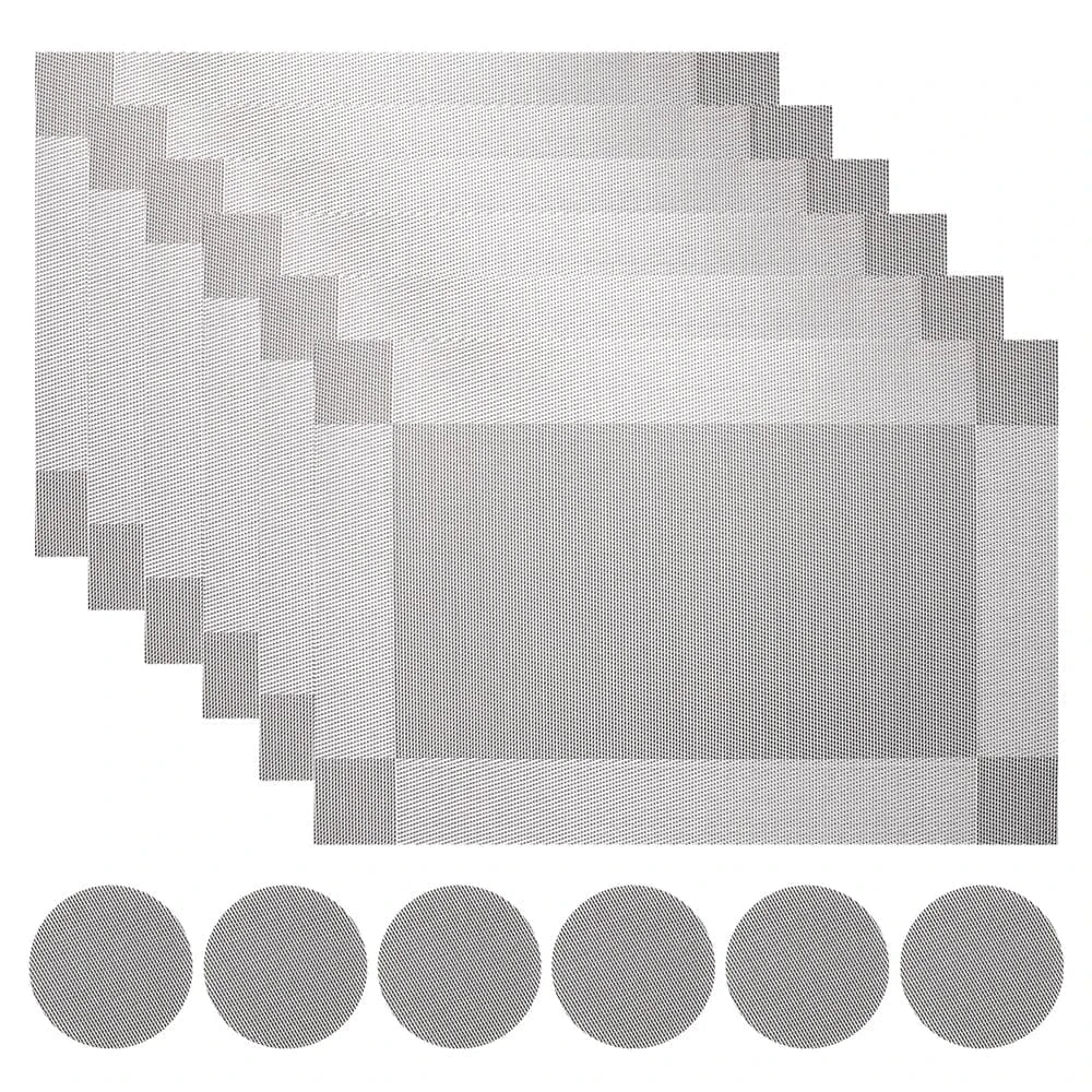 Set de table noir rectangulaire | Moderne | Joli Set de Table Gris argenté 1 / 30x45cm
